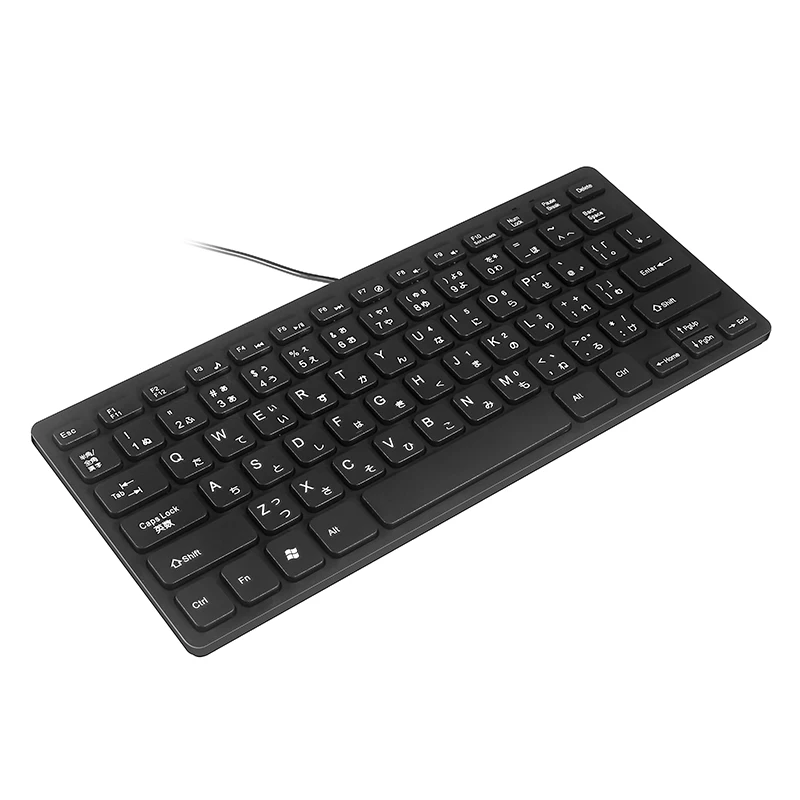 Teclado Bilíngue USB com Fio para Tablet, Windows PC, Laptop, IOS, Android, Japonês, Inglês