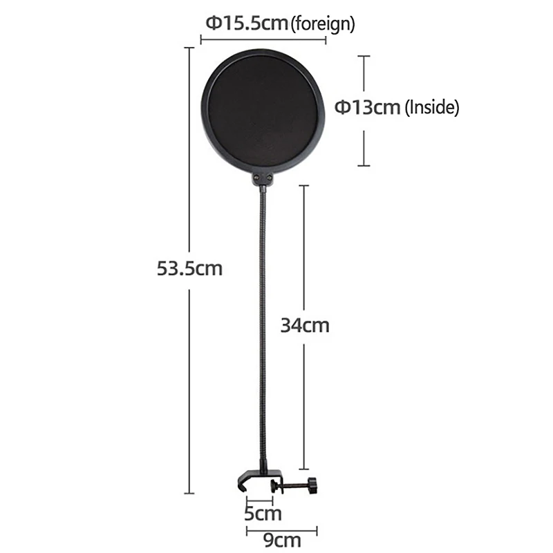 Double Layer Studio Microphone Pop Filter Flexible Wind Screen Sound Filter Mask Mic Shield for Speaking Recording Accessories