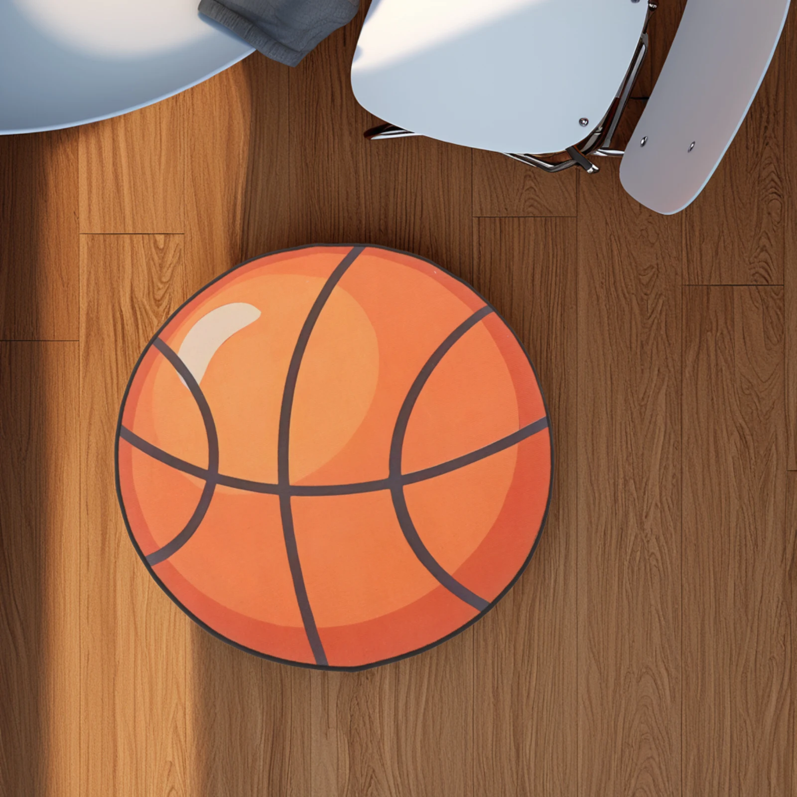 Basketball Footpad Chair Floor Mat Carpet Mats Office Room Decor Round Rug Nonslip Cartoon Basketball Rugs Computer Roller Mat