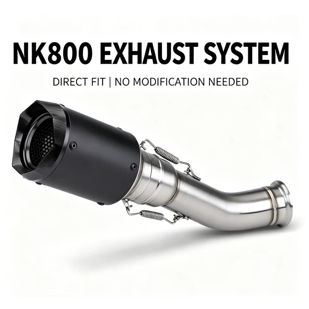 Slip On For 800NK 800 NK Motorcycle Exhaust Modify 51MM Connecting Mid Middle Link Pipe Escape Moto Muffler