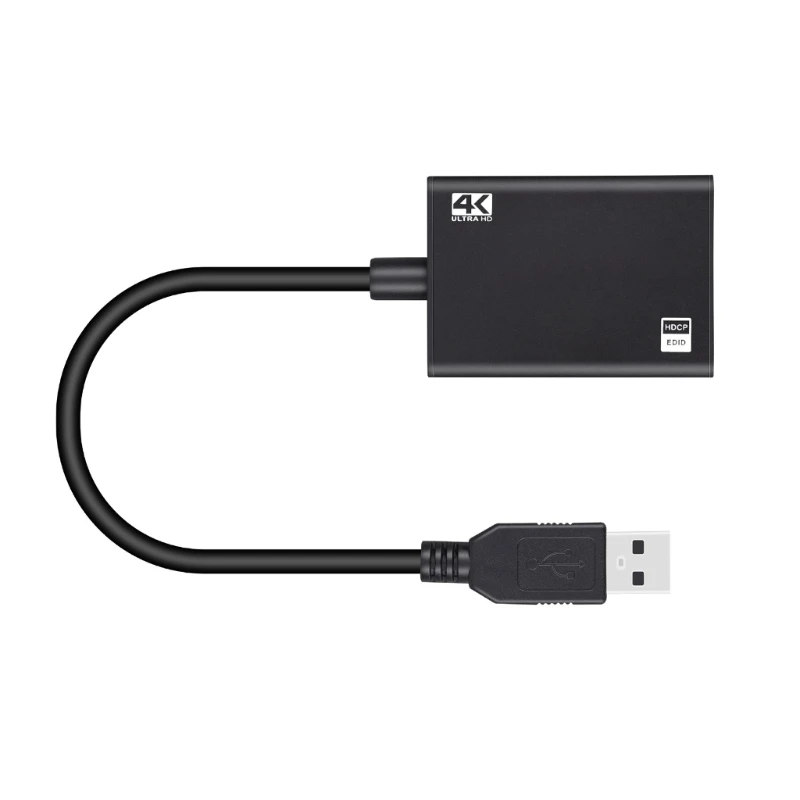 HDMIcompatible to USB Converters with Integrated Cable 4K Input And 1080P Output ABS Casing for Multiple Devices