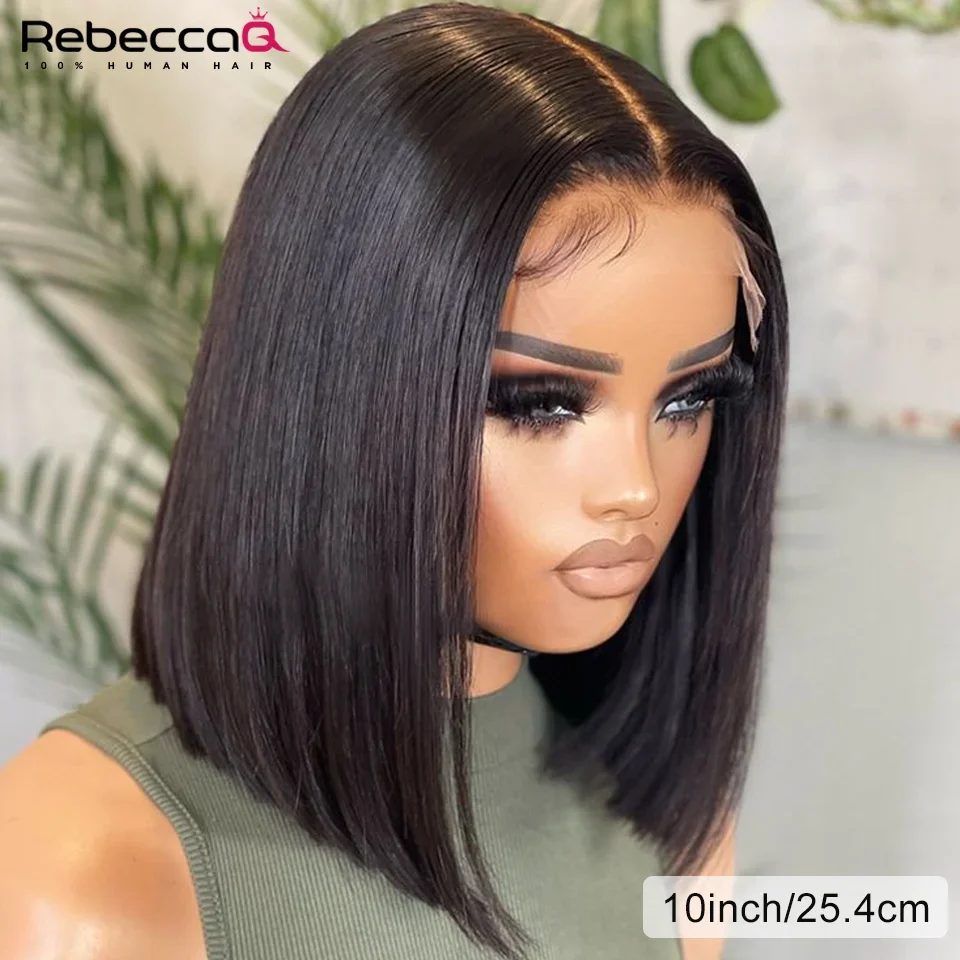 Bob Wig Human Hair Lace Front Wigs Human Hair Glueless Wigs Human Hair Hd Transparent 13X6x1 Straight Lace Frontal Bob Wigs