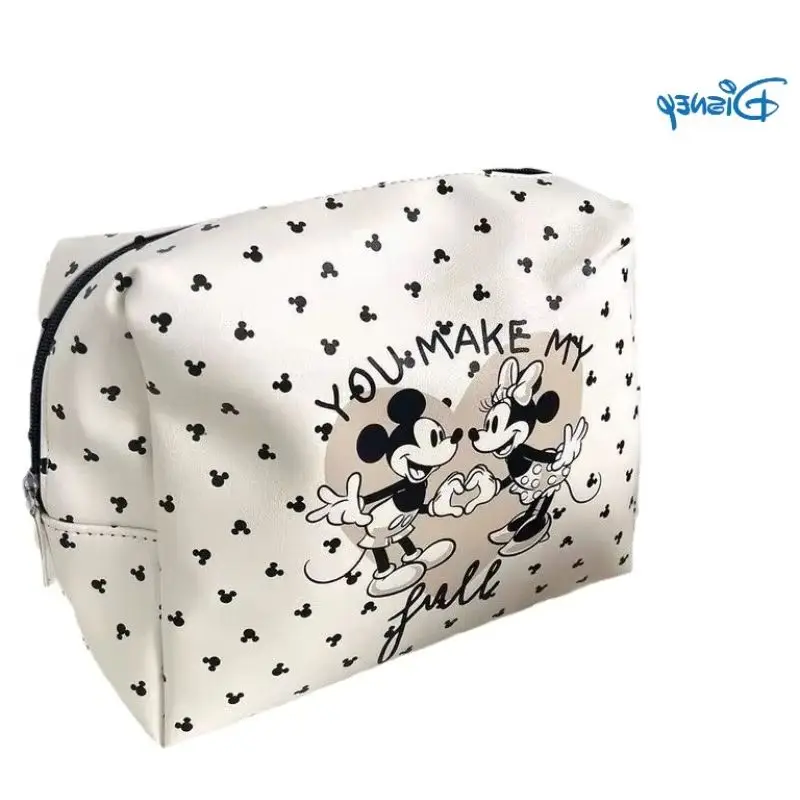 

Disney Mickey Minne Cosmetic Bags Portable Skincare Storage Bagt Disney Black White Polka Dot Clutch Bag Anime Periphery Gift
