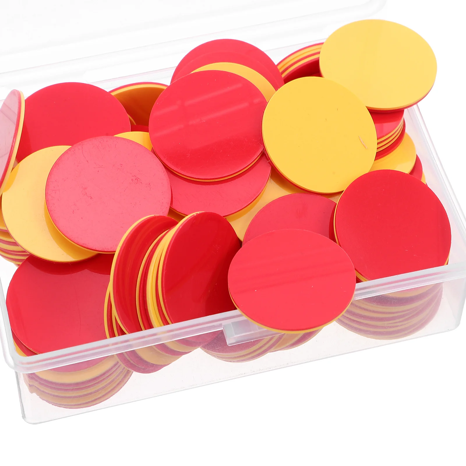 100Pcs Two-Color Plastic Counters Red Yellow Double Sided Counting Chips for Preschool Classroom Math Learning Manipulatives