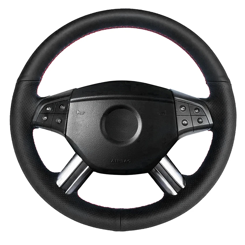 

Black Artificial Leather Car Steering Wheel Cover For Mercedes-Benz W164 M-Class ML350 ML500 X164 GL-Class GL450 2005-2009