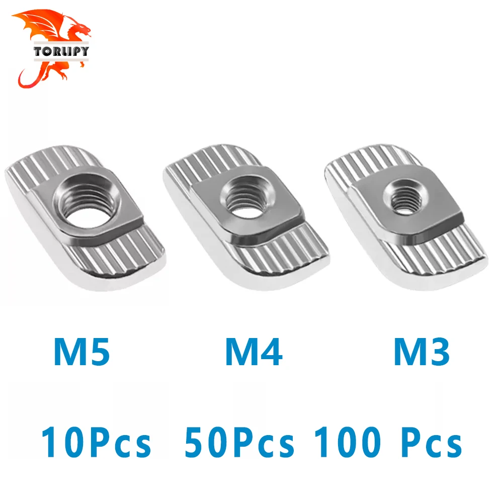 

Гайки Т-типа M3/M4/M5, гайки Т-типа из углеродистой стали, крепежный алюминиевый разъем для деталей 3D-принтера промышленного профиля 2020 3030