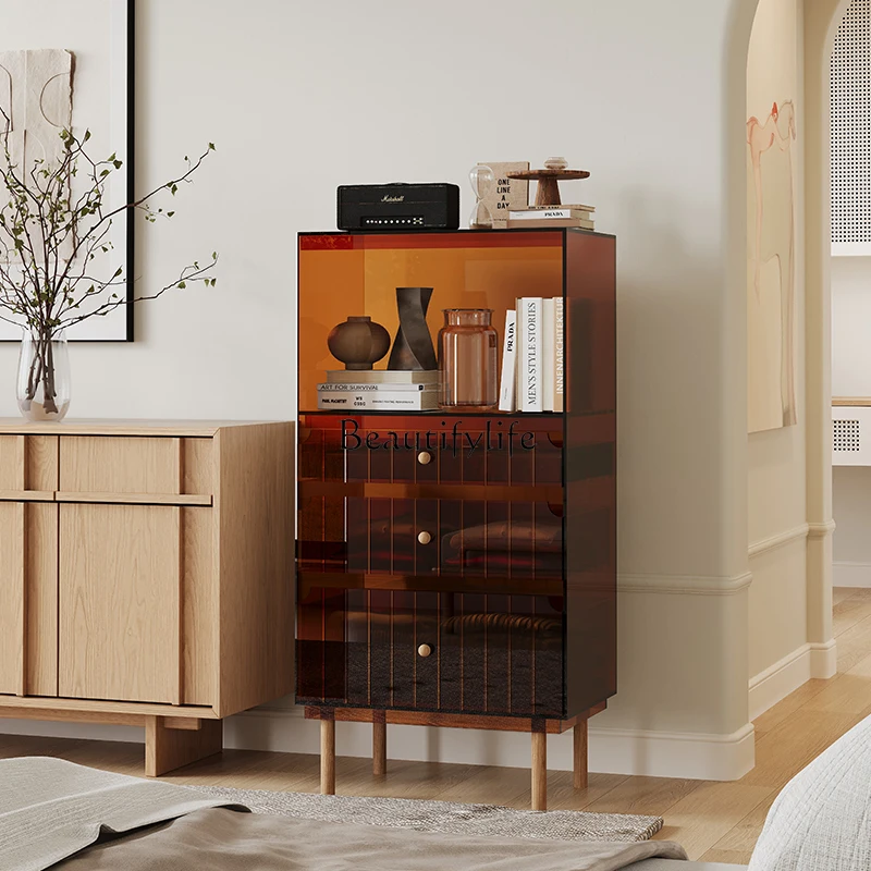 

Nordic light luxury acrylic chest cabinet living room sofa TV side cabinet