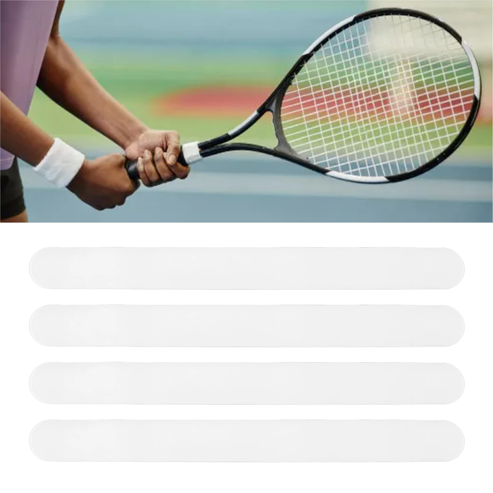 

4PCS Racket Frame Guard Tape PU Material Racket Head Wrap Protective Sticker Tennis Racket Accessories