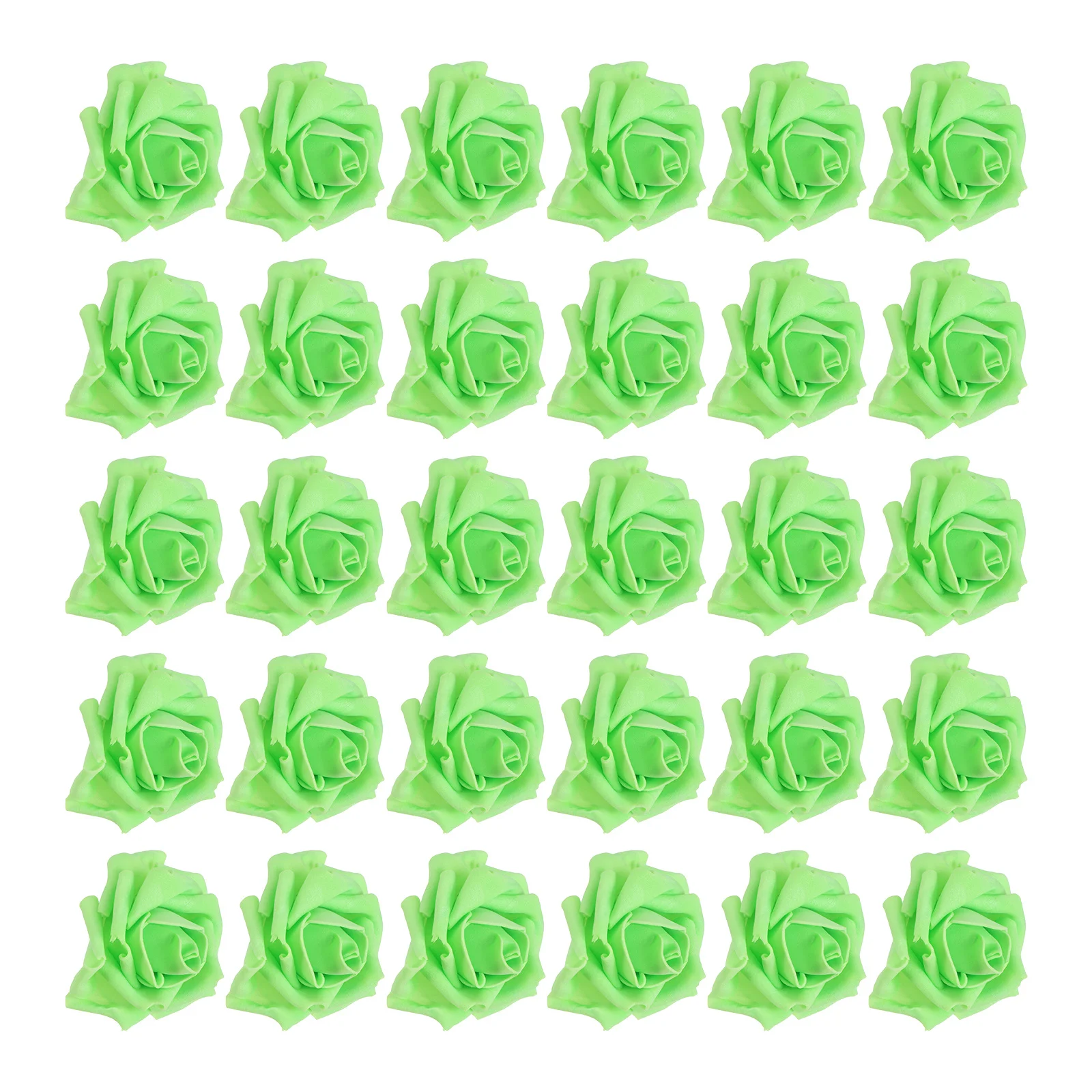 

50pcs Rose Flower Heads Light Green 6X6Cm Pe Artificial Roses For Wedding Party Decor Bridal Shower Favor Fake Flower Bulk