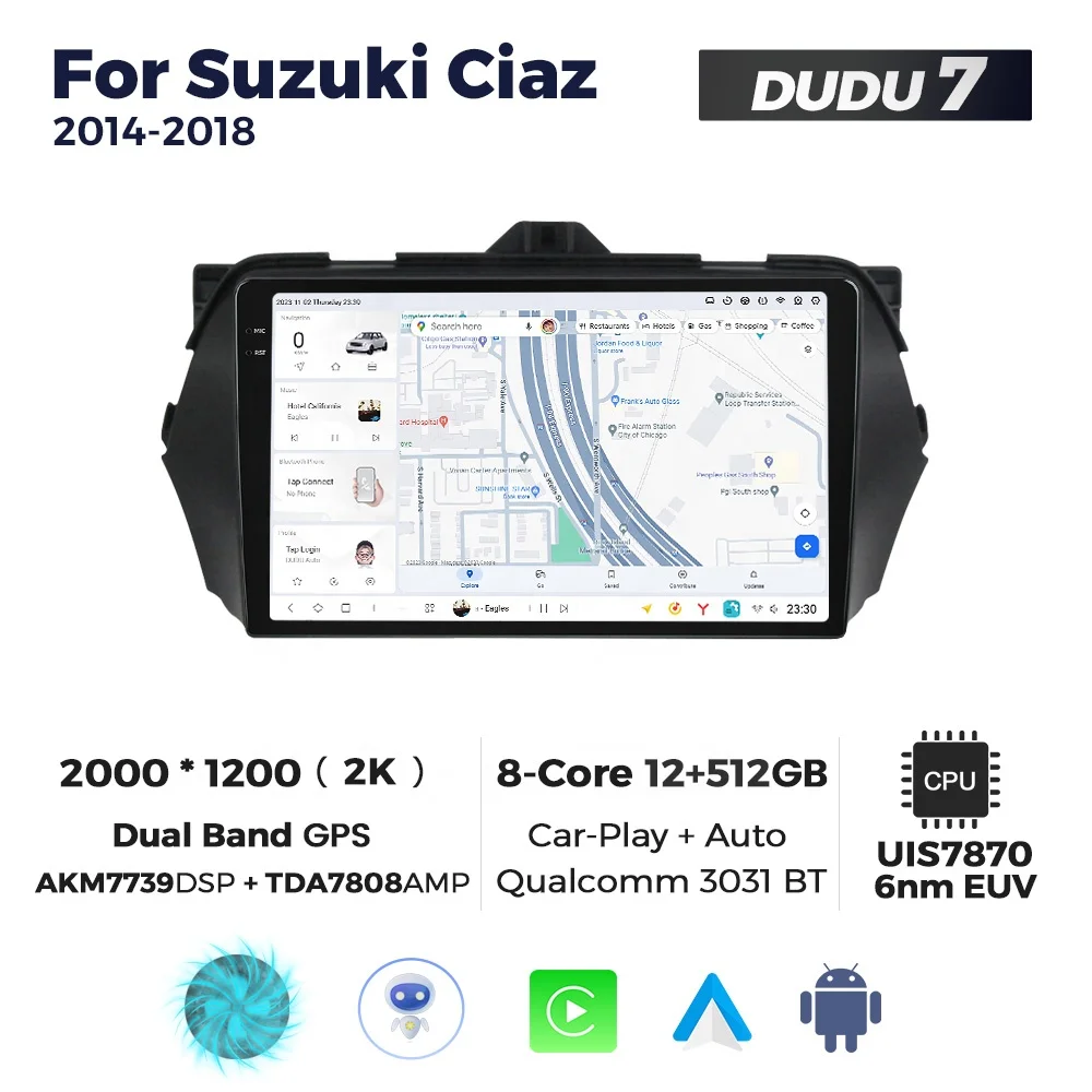 MEKEDE 2K DUDU AUTO Dudu7 7870 For Suzuki Ciaz 2014 2015 2016 2018 9inch Autoradio Car Dvd Player Audio Android 2000*1200 Dvr