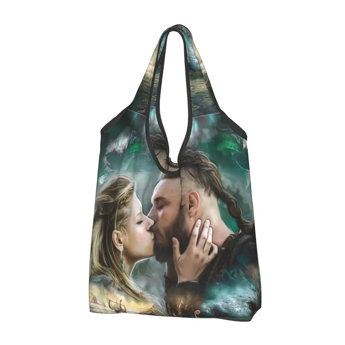 

Viking Lagertha Ragnar Lothbrok продуктовая сумка-тоут для покупок женская Norse Valhalla сумка-шоппер большая вместительная сумка