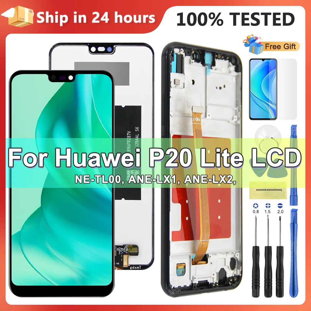 5.84''OEM for HUAWEI P20 Lite Lcd Display Touch Screen Digitizer Assembly with Frame for Huawei Nova 3e ANE-LX1 LX2 LX3 LX2