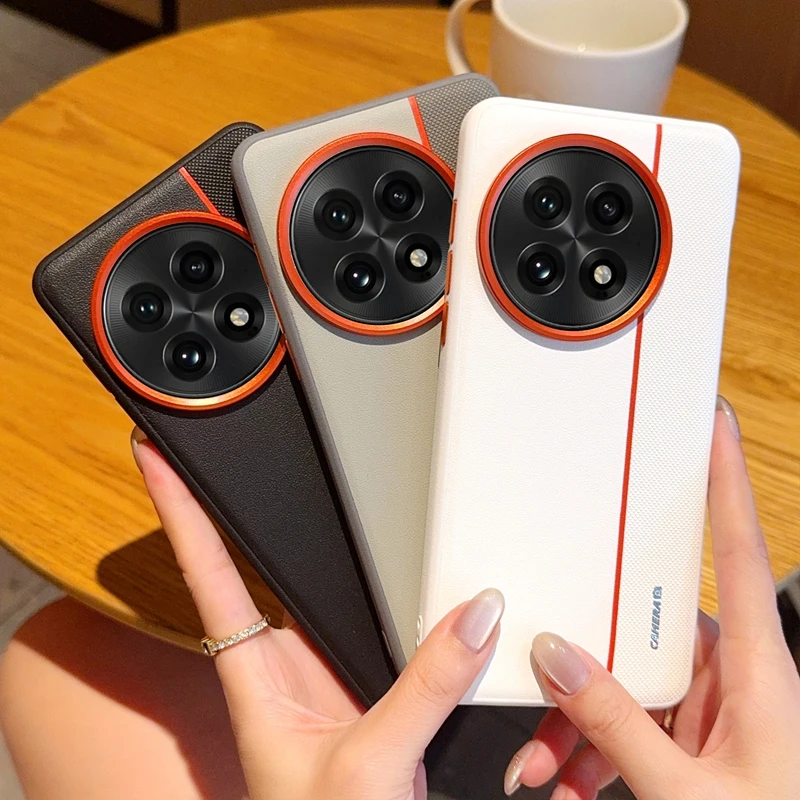 เคสสำหรับ OnePlus 13 รุ่น ELVEV หรูหรา ดีไซน์สีตัดกัน หนัง PU บางเฉียบ ป้องกันแรงกระแทก ฝาหลัง чехол для oneplus 13