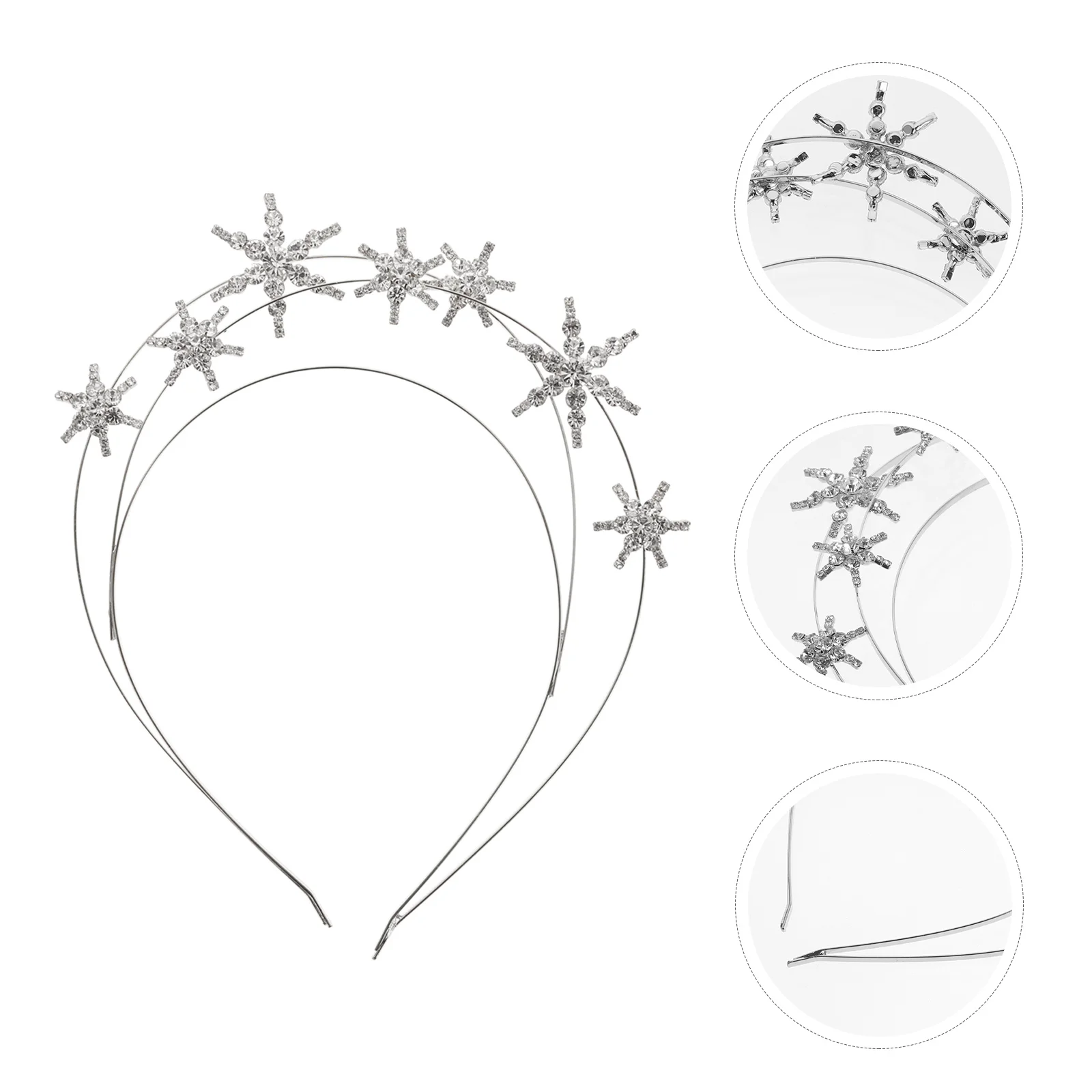 Retro Decor Star Headband Crown Vintage Headdress Girl Delicate Hair Adorn Bride