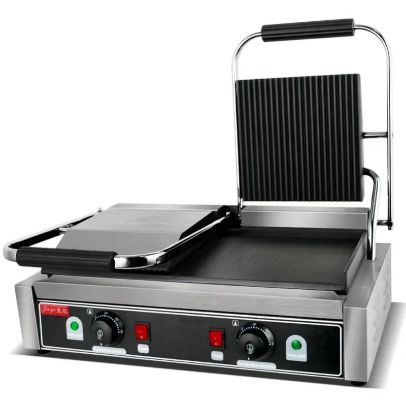 Máquina eléctrica antiadherente para parrilla de carne/panini con parrilla de doble contacto