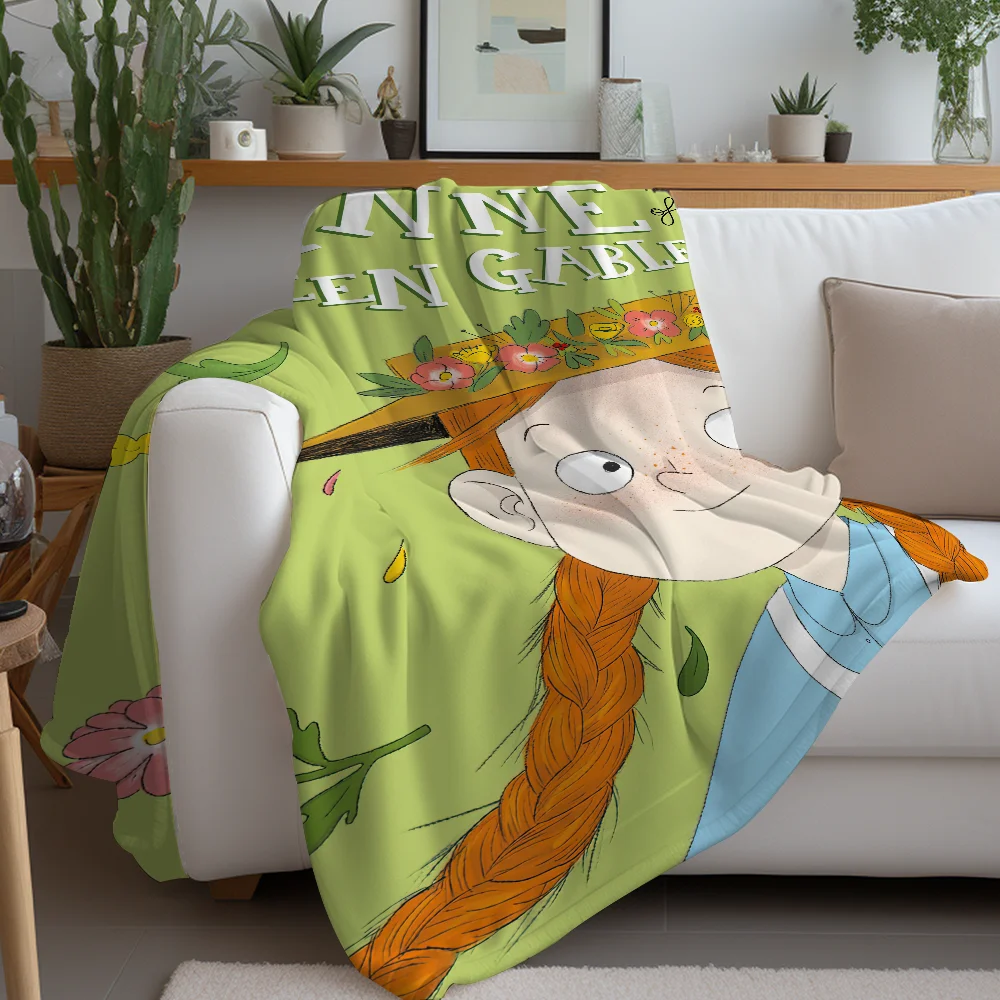 تصميم بطانية لطيف من الرسوم المتحركة آن أوف جرين جابلز خفيف الوزن للنوم والقيلولة وغرفة المعيشة والمكتب والأريكة وجميع المواسم