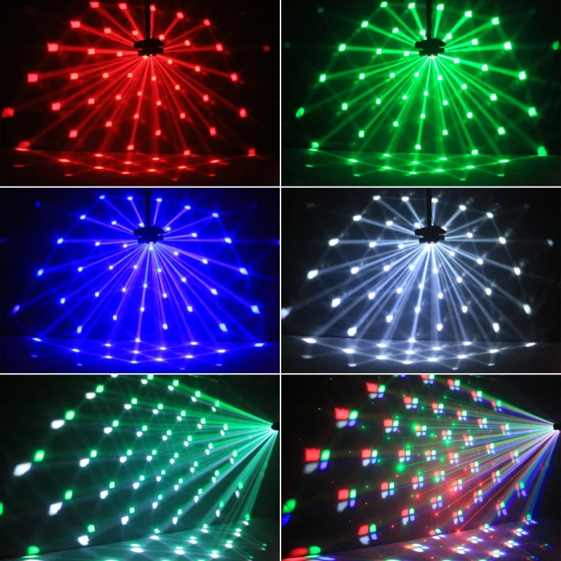 DJ Party Disco Ball Light Double Arm LED 60W Mini Beam Moving Head Light Stage Bar Performance Lamp DMX Remote Control