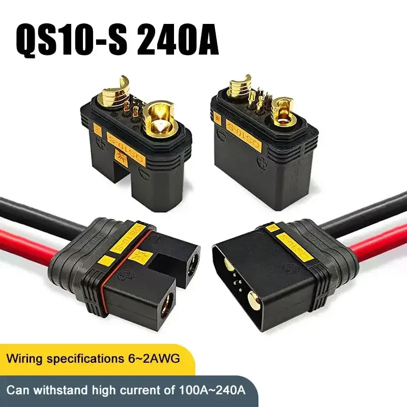 QS10-S 240A Male Female Aircraft Model Forklift Plug DC 750V Electric Vehicle Charging Head Battery High Current Quick Connector