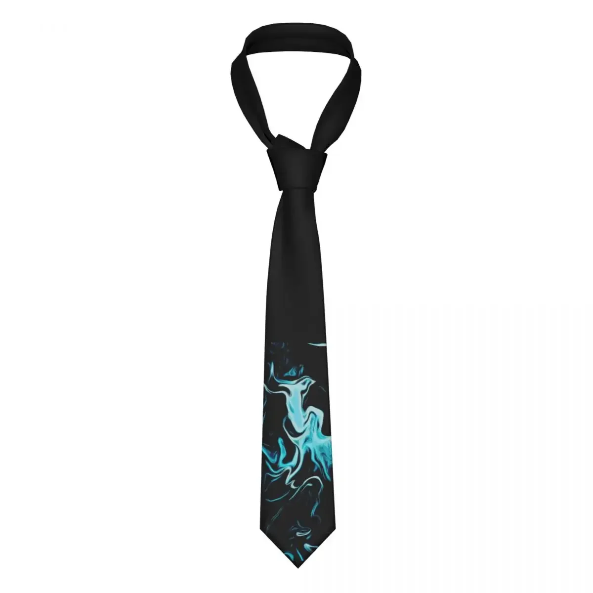 Blue Black Flame Men Neckties Silk Polyester 8 cm Classic Neck Tie for  Shirt Accessories Cravat Cosplay Props