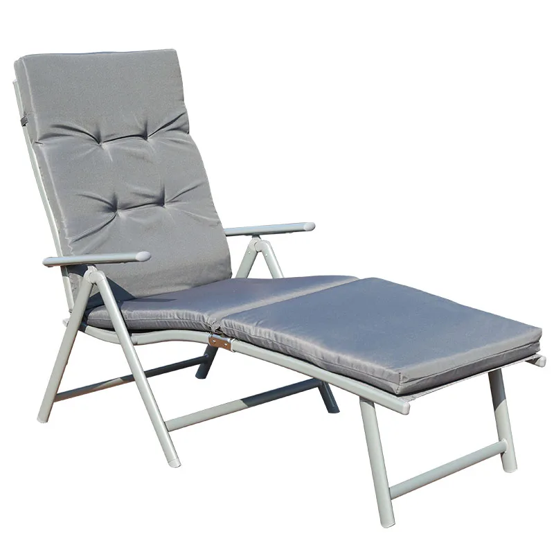 Adjustable Chaise Lounge Chair Waterproof Portable beach Recliners Aluminum Folding Sun Lounger with Cushion