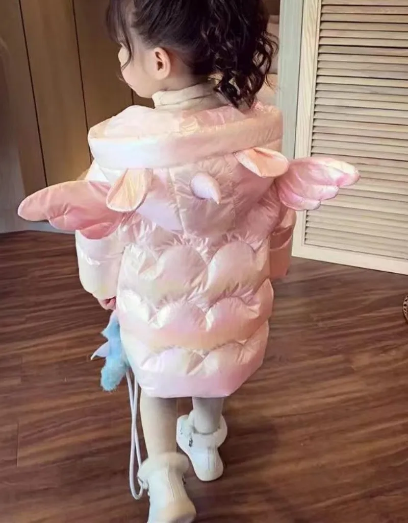 Winter jacket for Girl Thicken Warm Outerwear Fashion Hooded Coats Teens 2024 New Cotton Overcoat Winter Casual Parkas