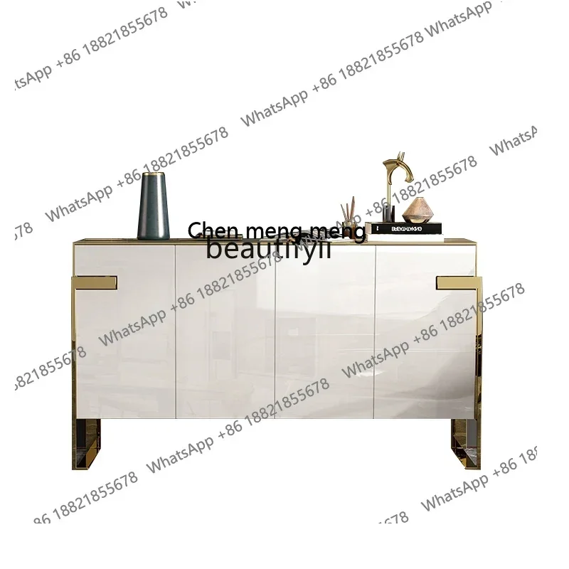 

X C Italian Minimalist Light Luxury Entrance Cabinet Home Minimalist Post-Modern Sideboard Cabinet Living Room Curio Cabinet