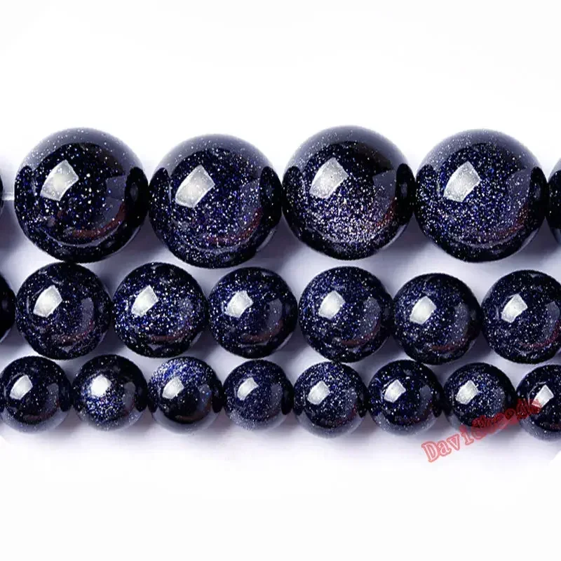 Factory price Natural Blue SandStone Round Loose Beads 16