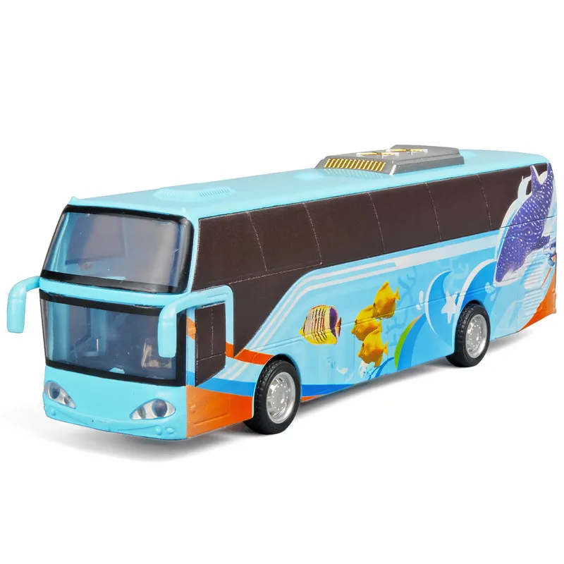 1: 50 alloy pull back tourist bus model,simulation of sound and light car toys,children\'s gifts,wholesale