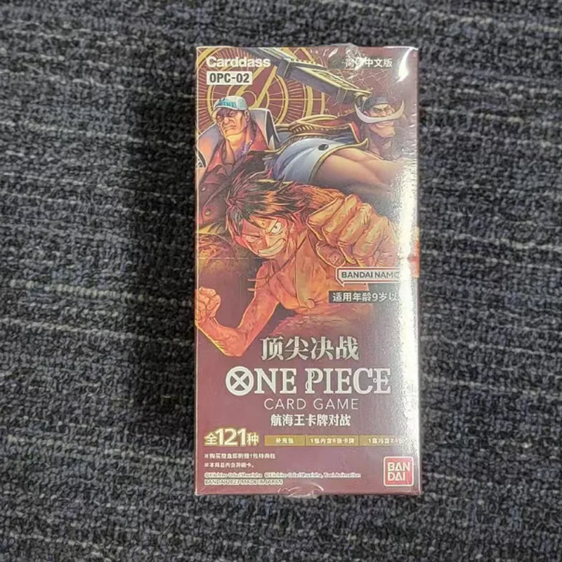 Oficjalny pakiet booster Bandai ONEPIECE OP-02 Summit War Whitebeard Marineford Arc, wersja chińska, karty do gry, anime, zabawki, prezent.