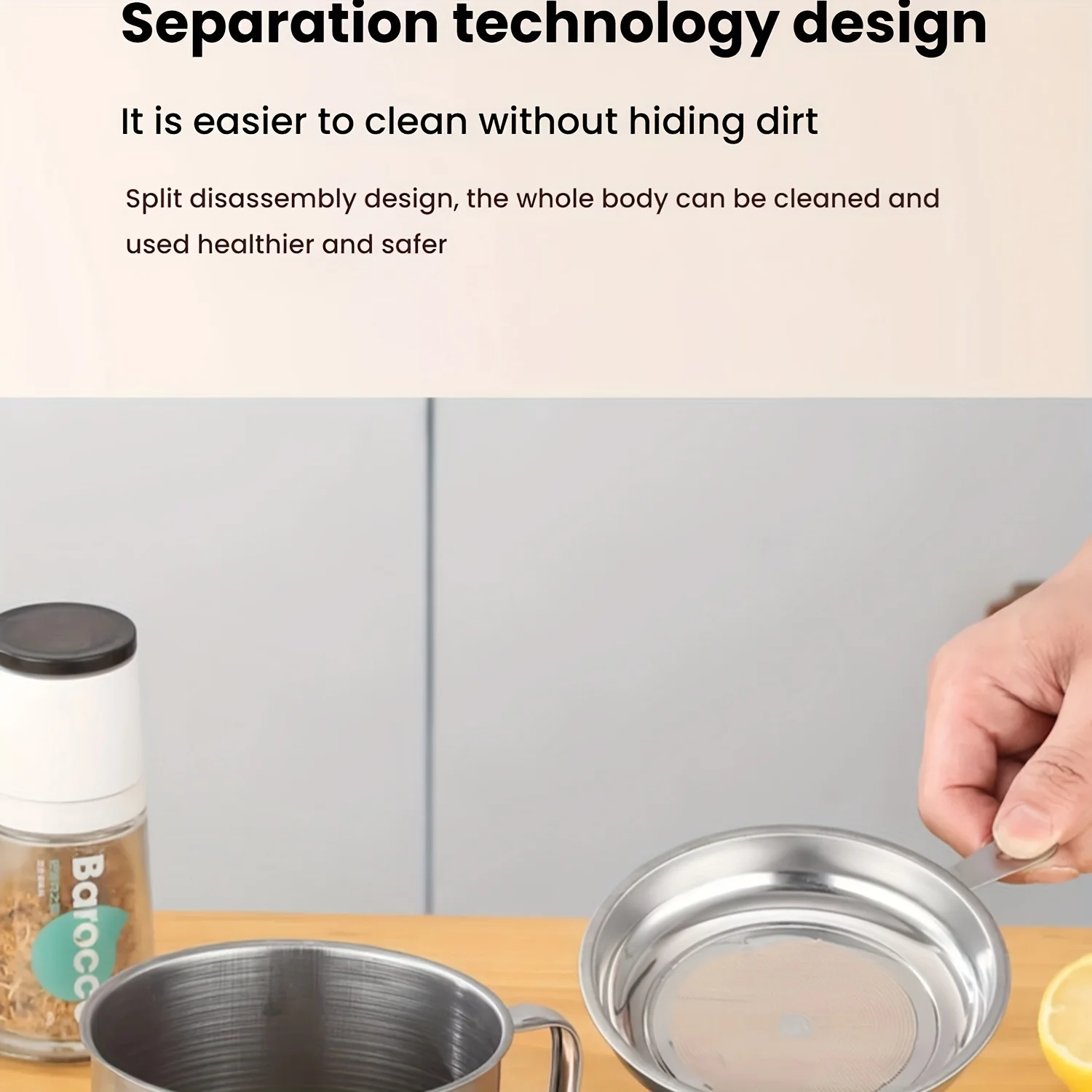 Edelstahl-Ölfilter-Set 1,1/1,3L mit Deckel & Sieb, Hitzebeständiger Fettabscheider für Speiseölfilterung – Detail 3