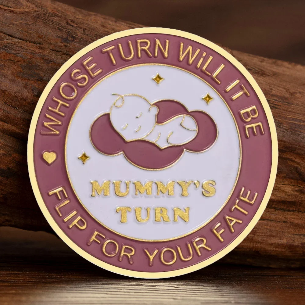 New Parent Mummy and Daddy Decision Coins Gold Plated Flip for Your Fate Souvenir Coin Collectible Gift