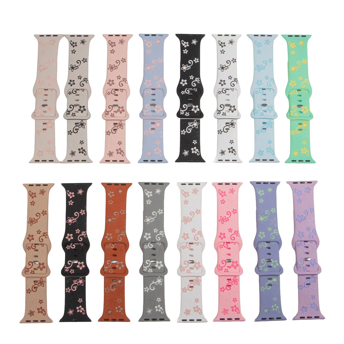 Two-tones Engraved Strap for Apple Watch Band 11 10 42mm 46mm Silicone Bracelet IWatch Series 10 9 8 7 SE 6 45/44/40mm Ultra 3/2
