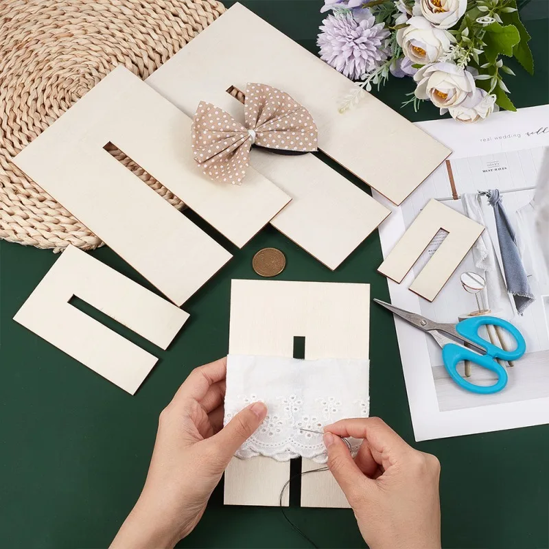 5Pcs Bow Maker Templates Wood Bow Tie Boards Craft Sewing Tool for Ribbon Bow Making Hair Bows Gift Bows Crafts Making Slot: 8mm