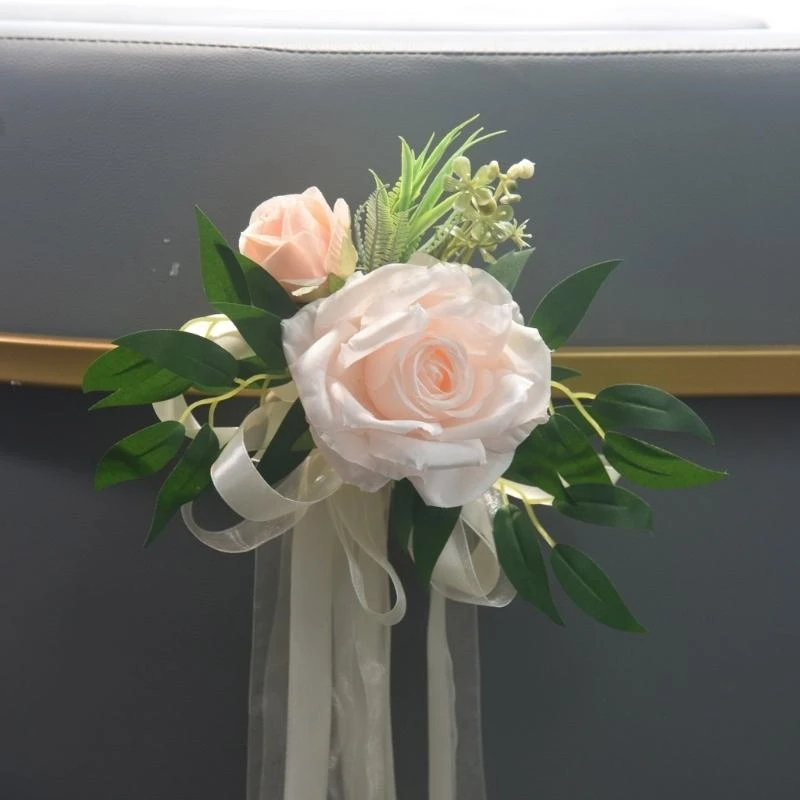 教会のベンチのための6つの豪華なピューの花の花の飾り式飾りエレガントな椅子バックフローラル装飾