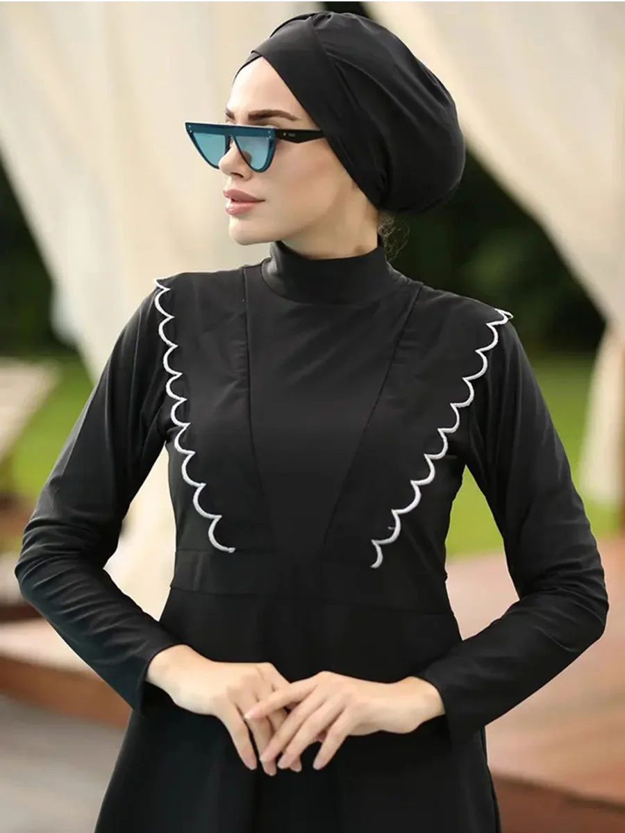 3PCS Burkini Muslim Swimwear Long Burkini Islamic Swimwear Modest Swimsuit Women Skirt for Swimsuit Prayer Clothes Women