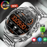 LIGE nuevo reloj inteligente linterna 1,9 pulgadas hombres deportes al aire libre rastreador de Fitness 700mah batería grande BT llamadas luz LED Smartwatch
