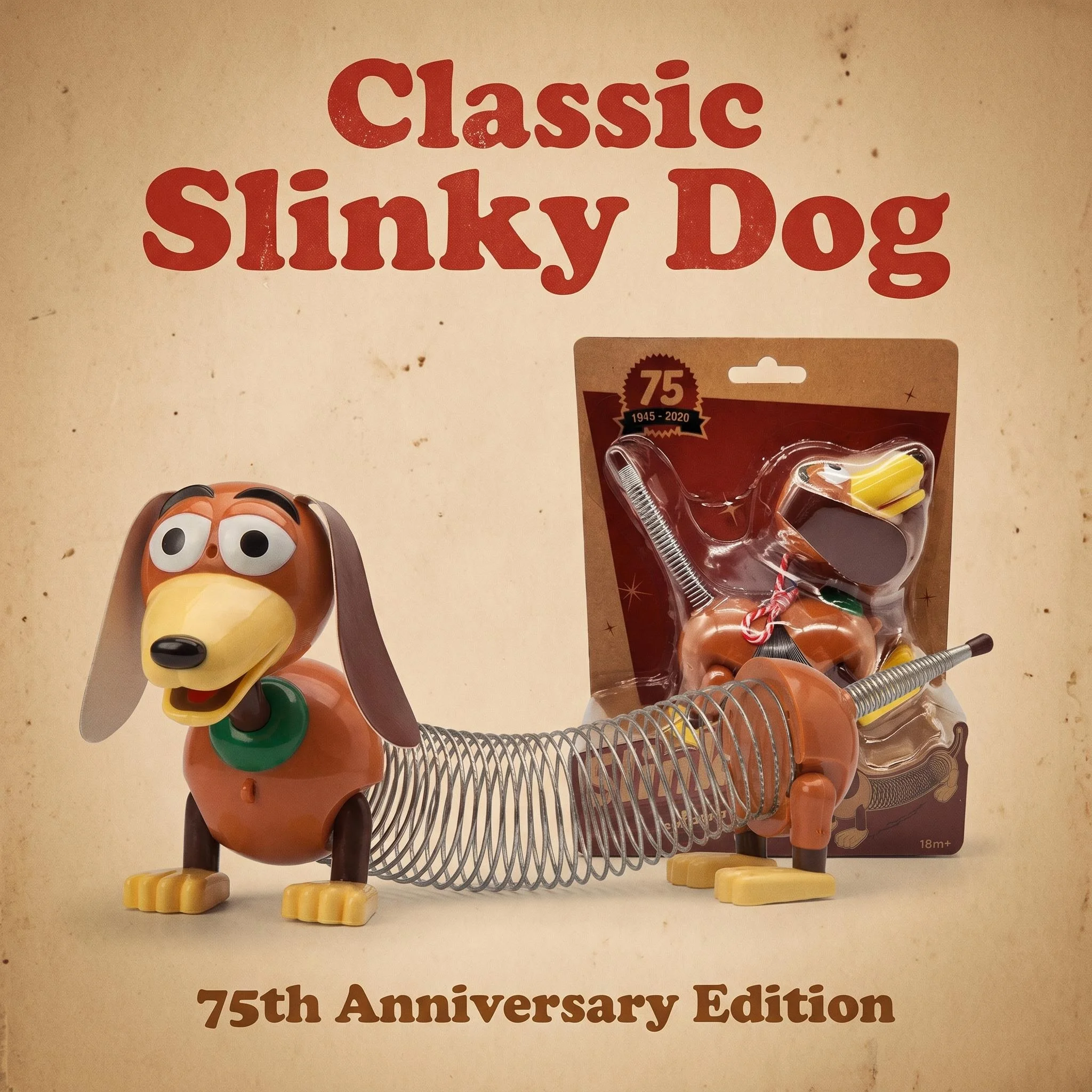 Toy Story Slinky Dog 75th Anniversary Cartoon Action Figure Toys