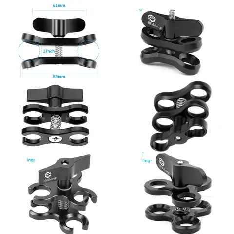 Butterfly Clip Ball Head Adapter Clamp Socket Arm Light Bracket Diving Tray Ball head Connecting for Gopro 13 OSMO Action 5Pro