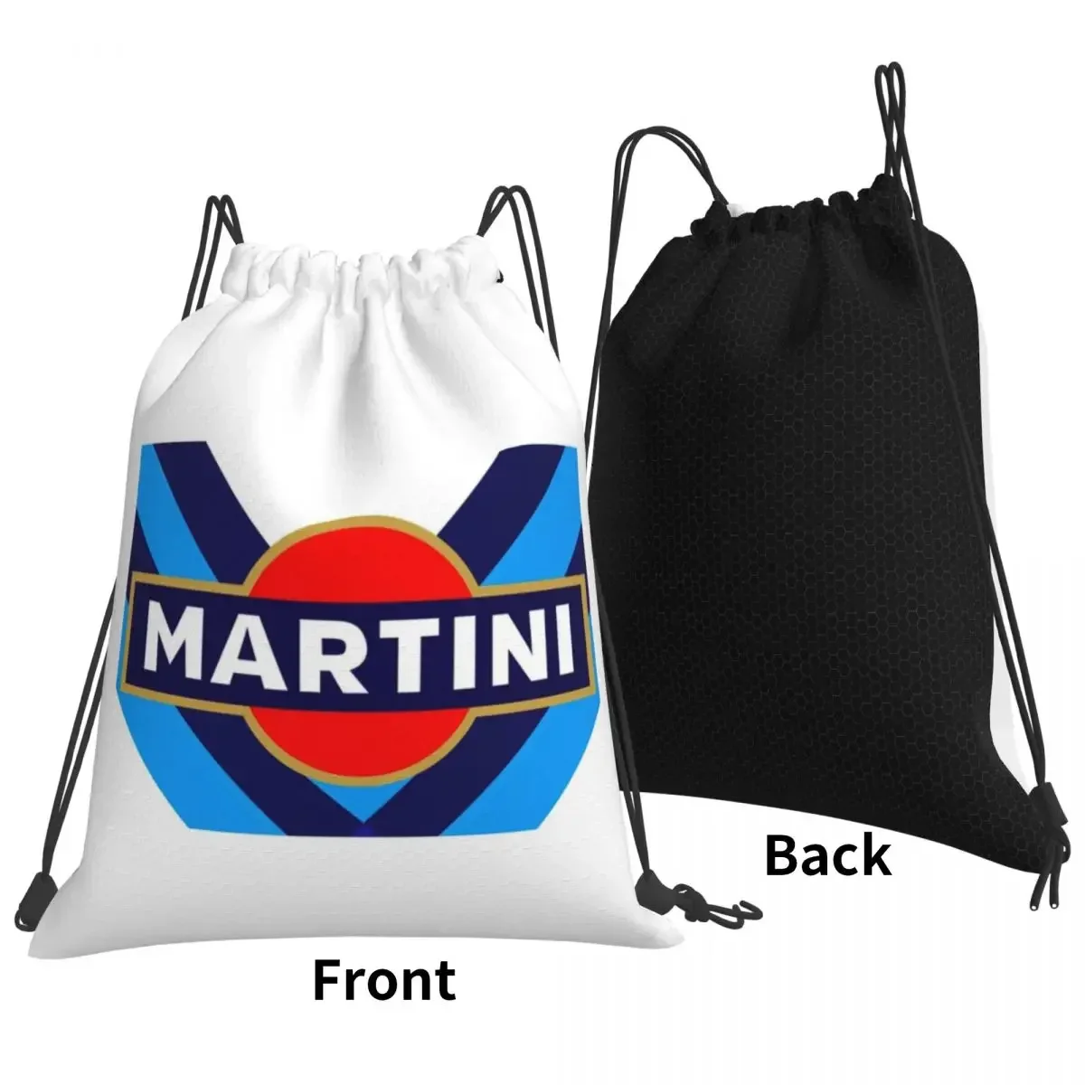 Martini กระเป๋าเป้สะพายหลังสำหรับแข่งขัน, กระเป๋าหูรูดแบบลำลองแบบพกพากระเป๋าใส่ของกระจุกกระจิกกระเป๋าหนังสือสำหรับไปโรงเรียนผู้หญิงผู้ชาย