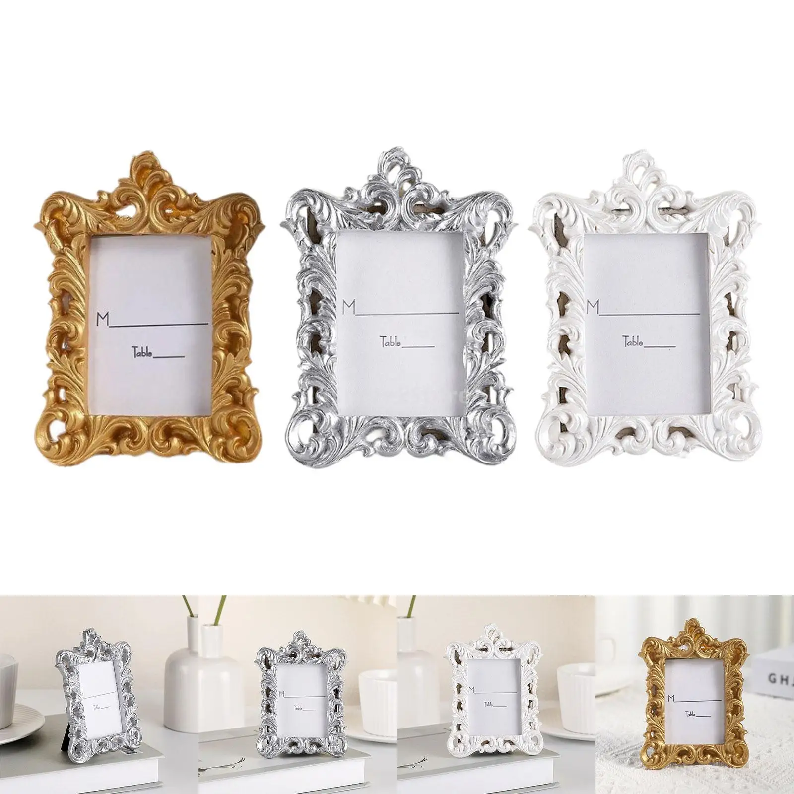 Party Supplies Home Decoration Frame Picture Frame Photo Clip Return Gift Small Gift Resin Pattern Photo Frame Photo Frame