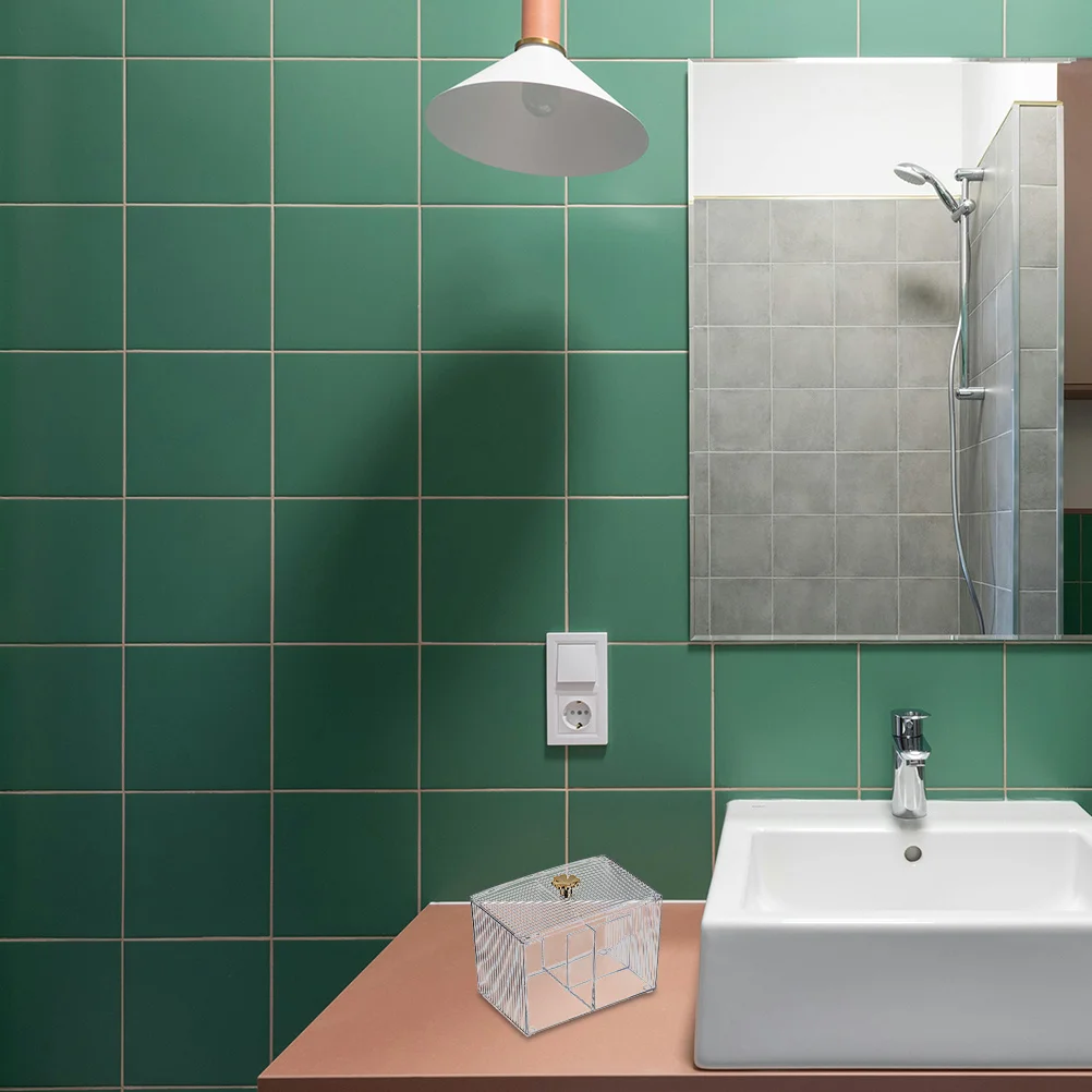 

2Pcs Clear Makeup Organizer Multi-Compartment Storage Box for Cotton Swabs Pads Brushes Portable Vanity Holder