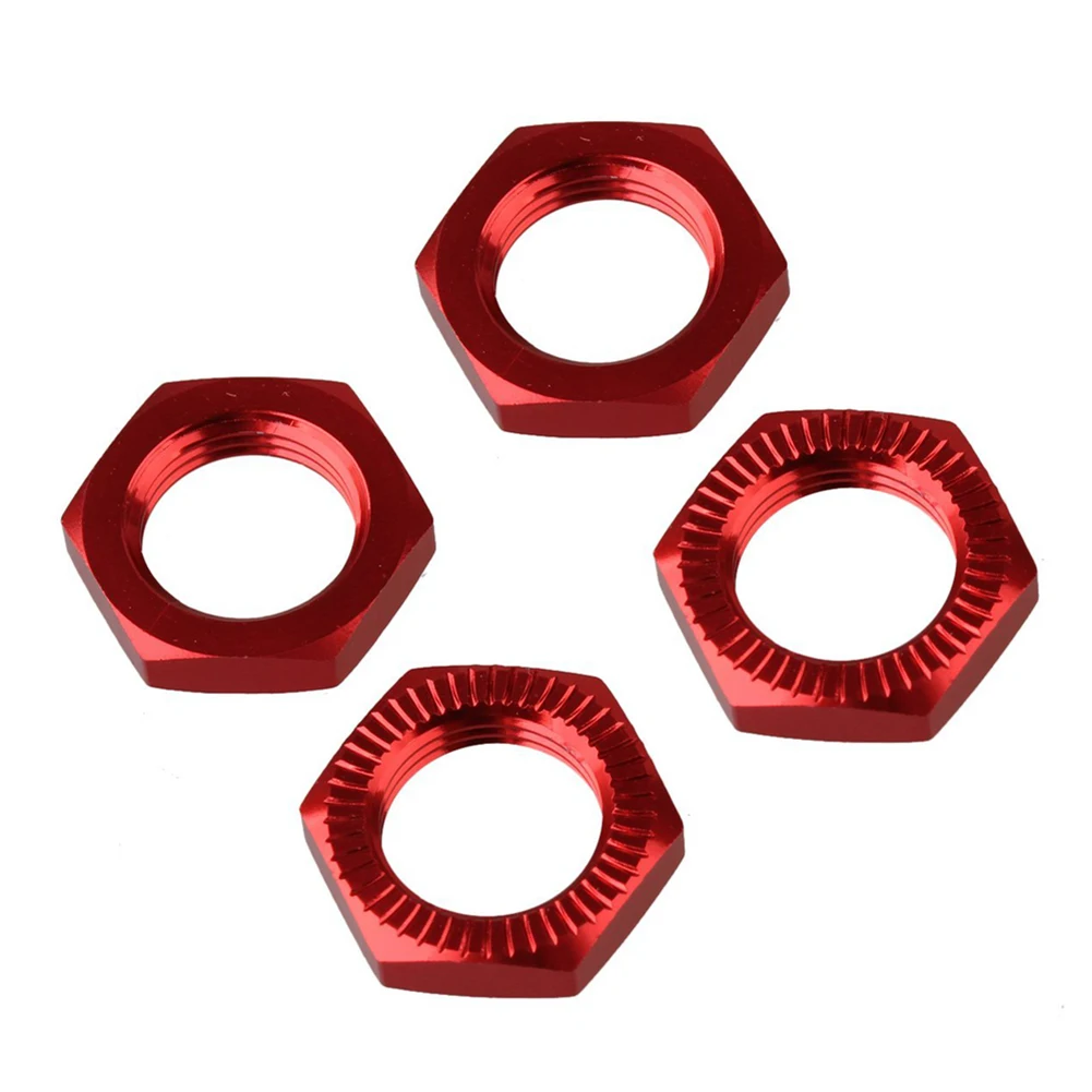 Wheel Hex Hub Nut 17mm Upgrade Wheel Hex Hub Nut Cover N10177 for RC1:8 Model Car,Red