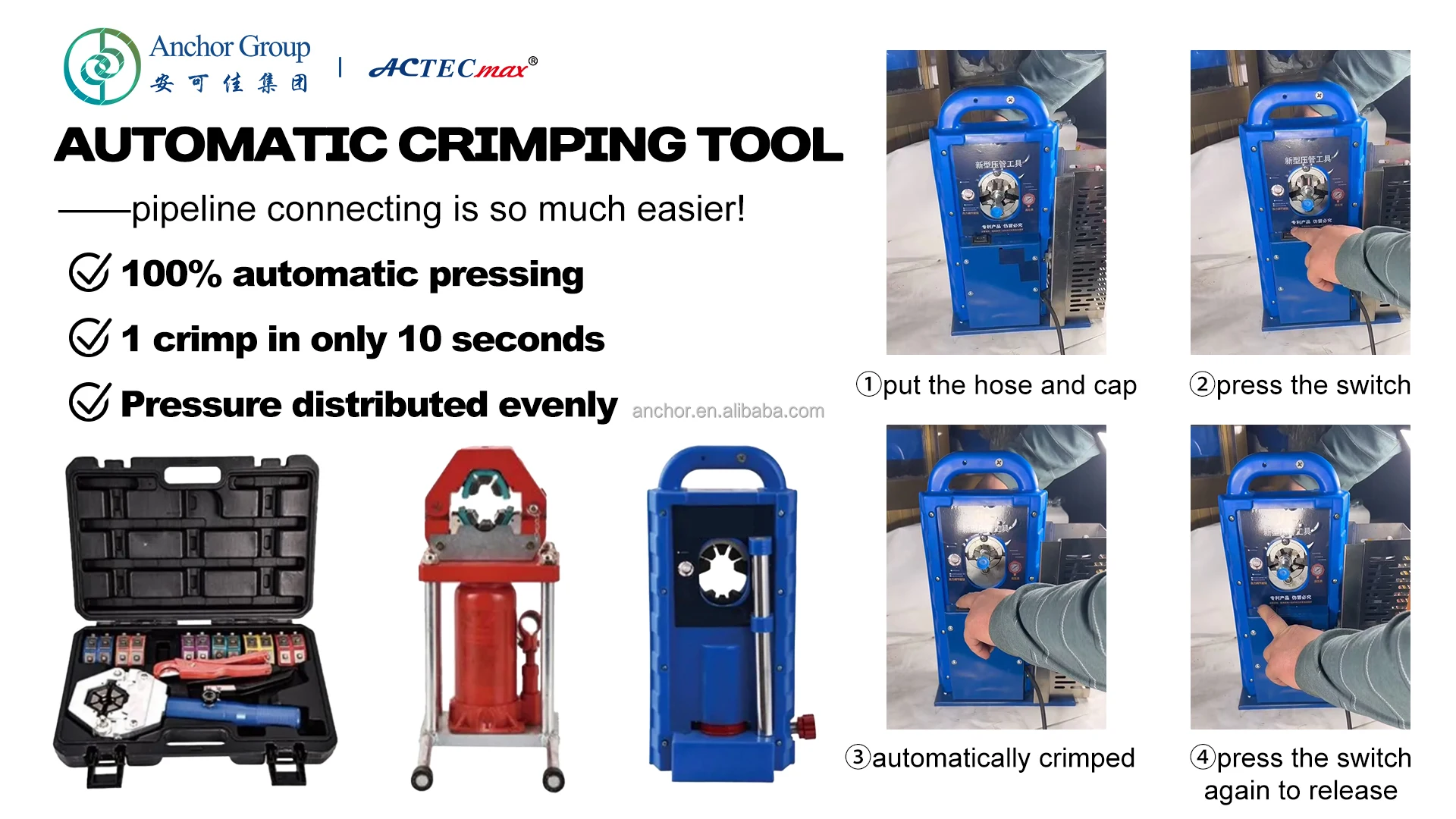 Stock on Sale Electric Tube Press Machine AC.135.1467.01 Hydraulic Crimping Tool 220V 900W Single Mode European Standard Plug