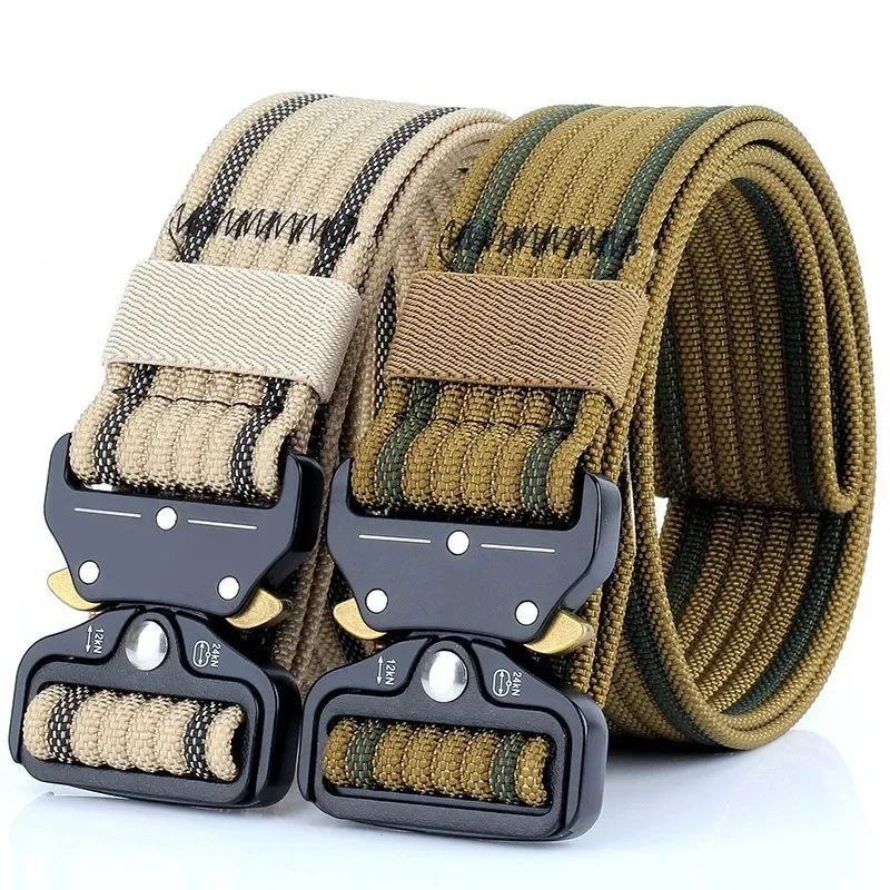 125*3.8cm Quick Release Tactical Belt Men Women Outdoor Climbing Combat Training Hunting Gear Nylon Wearproof Military Waistband