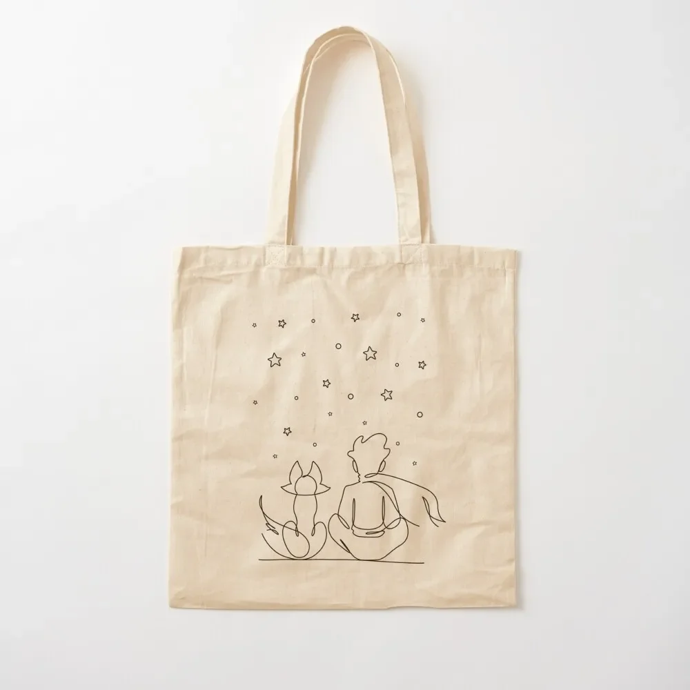 

little prince and fox Tote Bag Canvas stote bag hand bag for beach