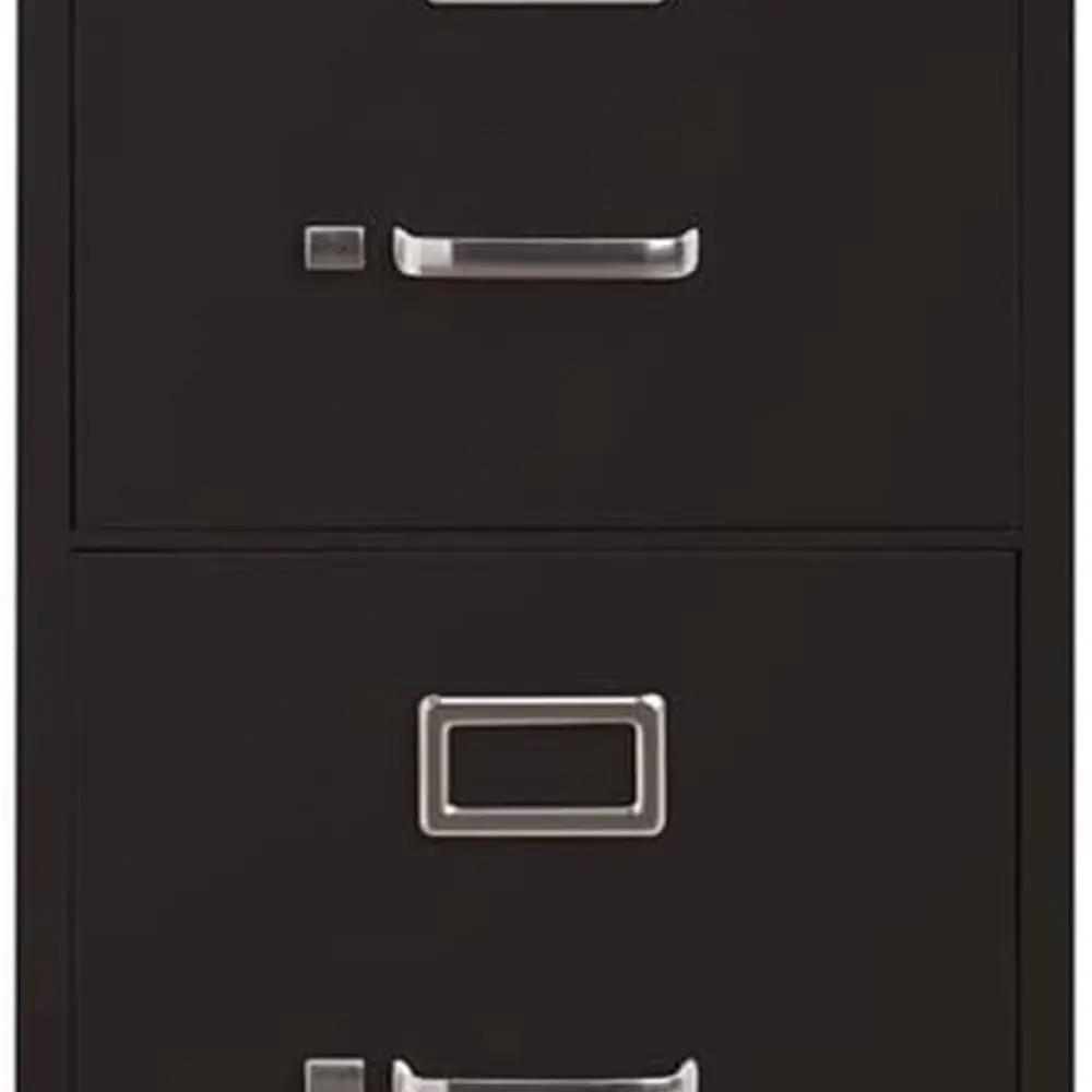 26.5 Inch Deep Metal 2-Drawer Vertical Letter File Cabinet in Black