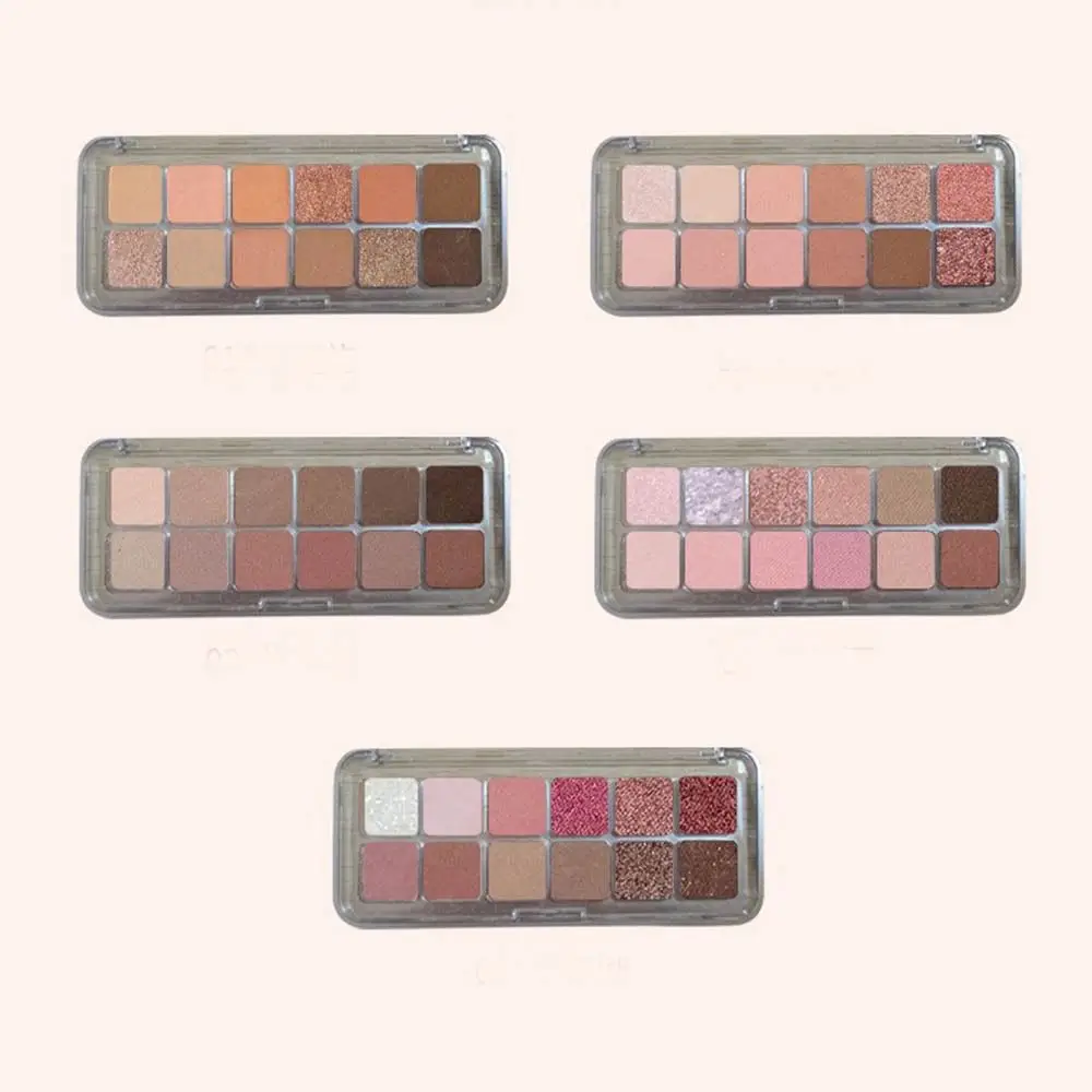 

Earth Tones 12-Color Eyeshadow Palette Brown Shiny Korean-Style Eyeshadow Create High-Gloss Effect Matte Texture