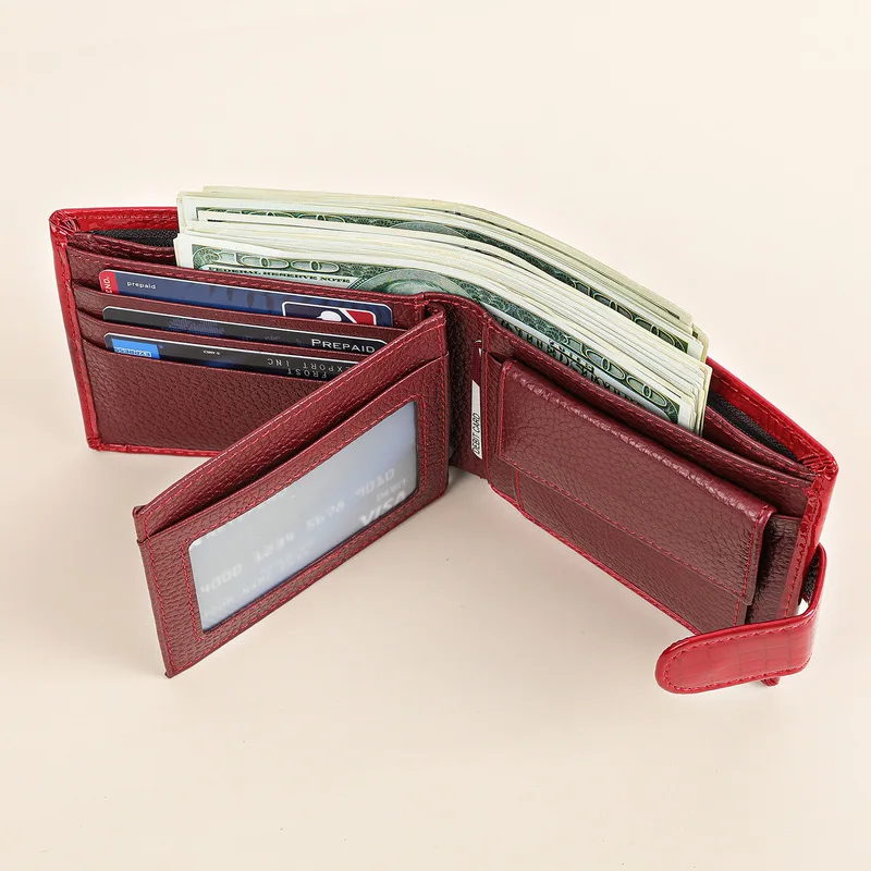 Leather wallet for women, painted leather design, new style, high-end, lady's short purse, top-grade cowhide handmade wallet