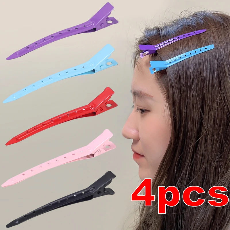 1/4pcs Duck Bill Hair Clips 3.5 Inches Rustproof Metal Alligator Curl Color Hairpin Pink Purple Women Hair Clip Hair Accessories