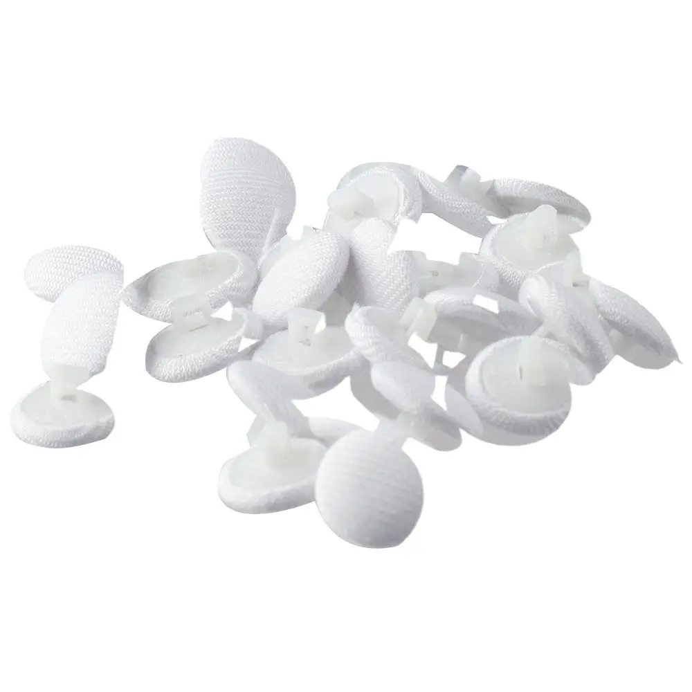 70Pcs 12.5mm Plastic Shank Tuxedo Button White Round Fabric Covered Velvet Cloth Buttons Gowns Sewing Works